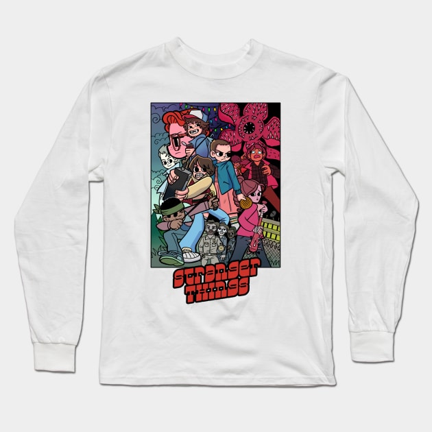 Stranger Things Vs The World Long Sleeve T-Shirt by PinkInDetroit